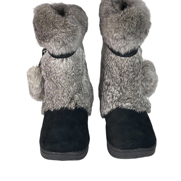 Bearpaw Tama Womens Suede and Fur Water Shedding Mid-Calf Winter Boot - Picture 4 of 12